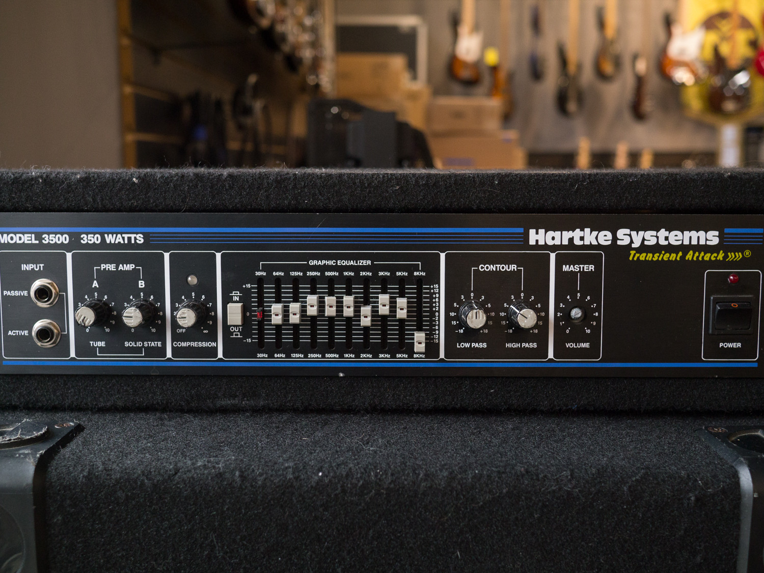 Used Hartke Systems Model 3500 Transient Attack Bass Amp Head