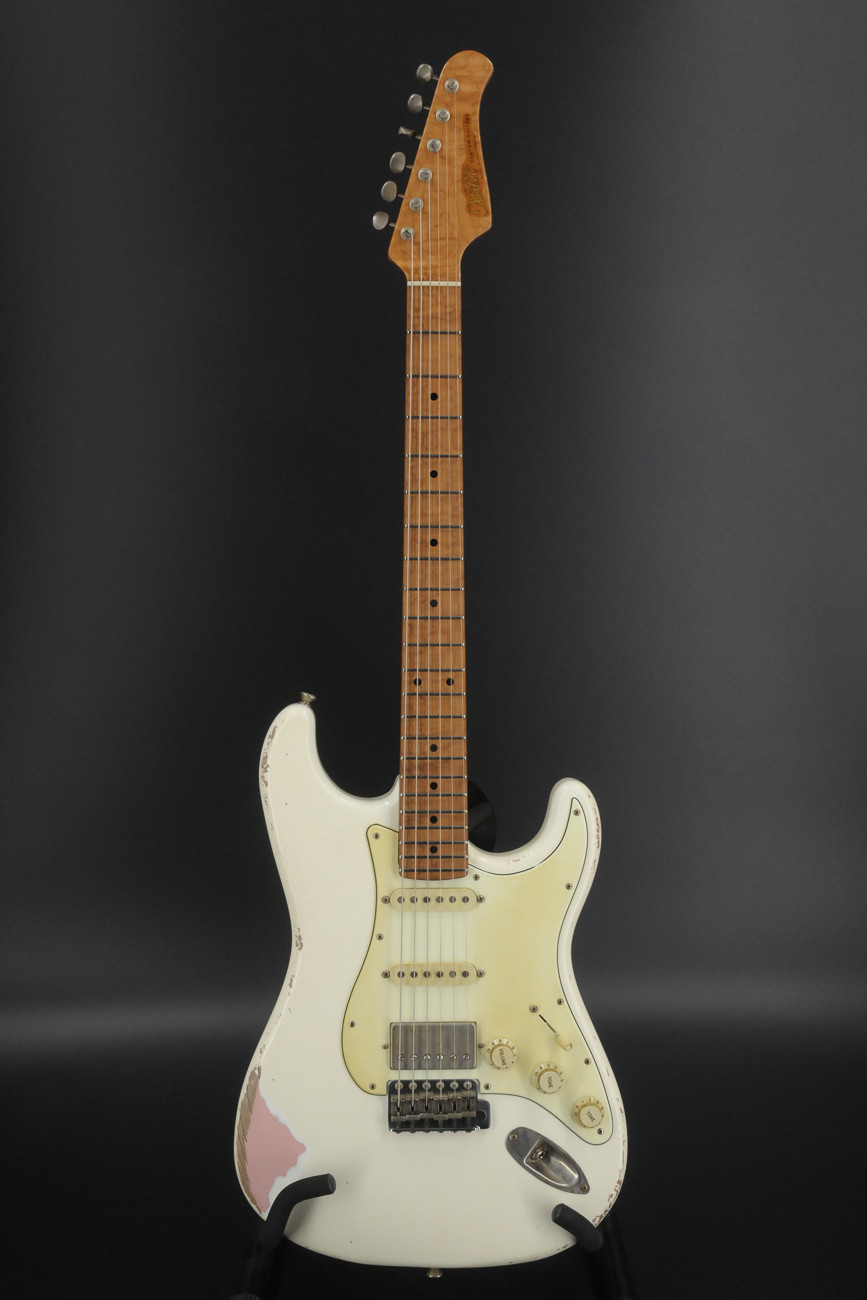 最高品質の XOTIC ROASTED 5A - PINK SHELL OVER WHITE OLYMPIC - XSC-2 ギター