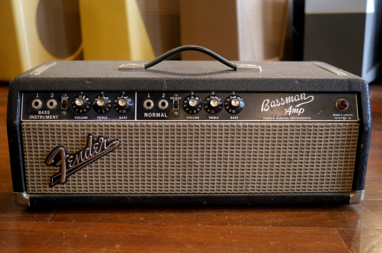 USED 1966 Fender Bassman Blackface Head - Psionic Audio Modified