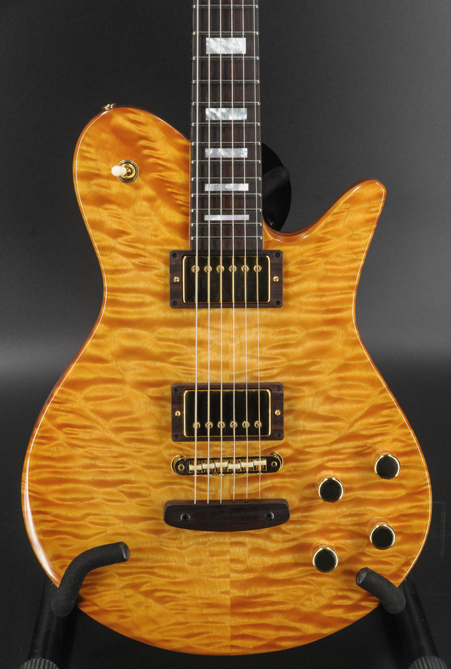 FODERA IMPERIAL GUITAR - QUILTED MAPLE/MAHOGANY - BRAZILIAN ROSEWOOD FINGERBOARD - AMBER #486D