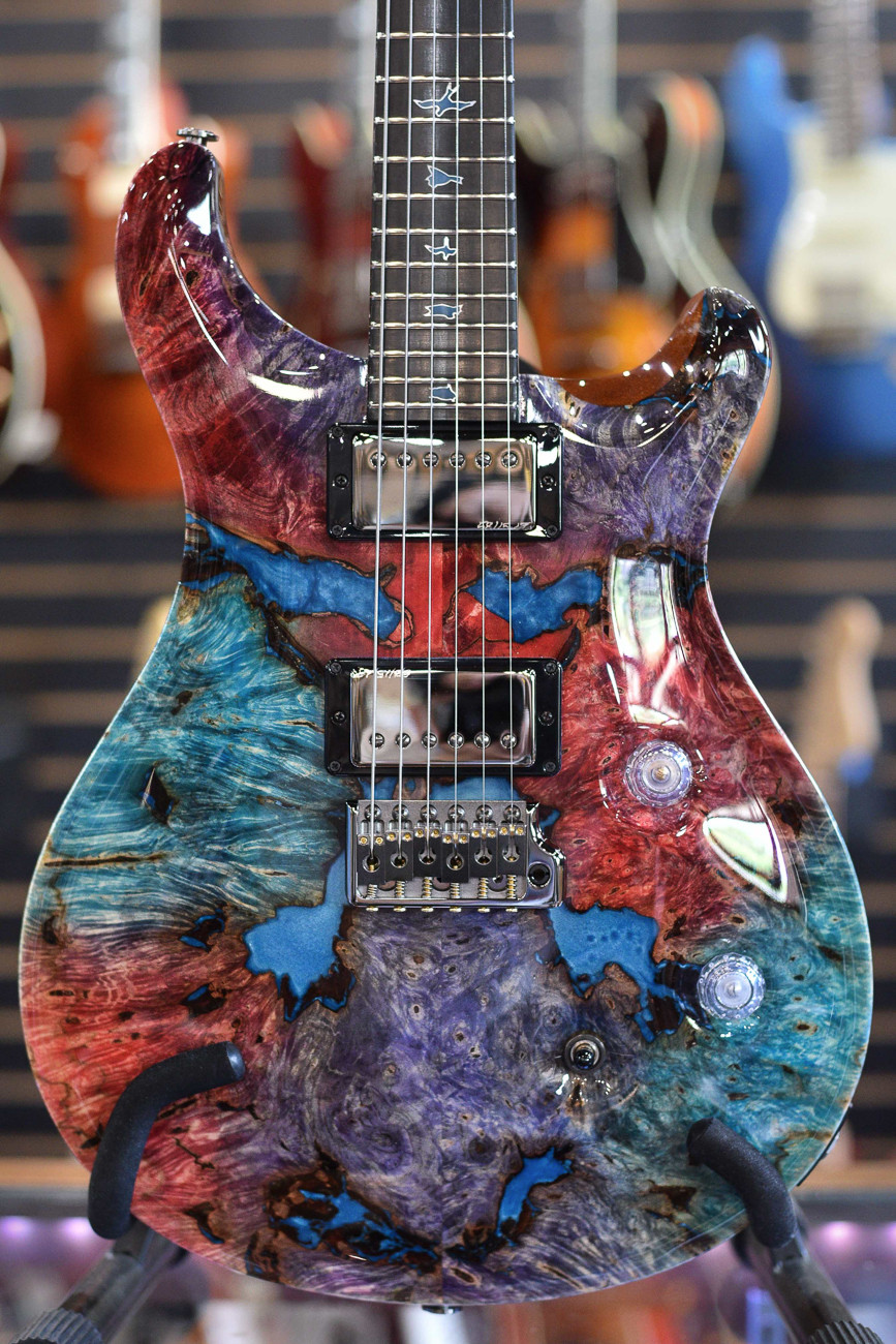 SOLD - PAUL REED SMITH PRIVATE STOCK CUSTOM 24 BUCKEYE BURL W/GLACIER RESIN ACCENTS #8498