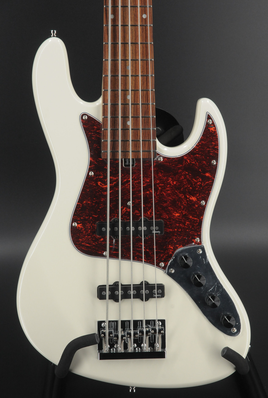 Sadowsky MetroExpress Vintage J/J Bass, Morado (Pau Ferro) Fingerboard, 5-String - Olympic White #7821