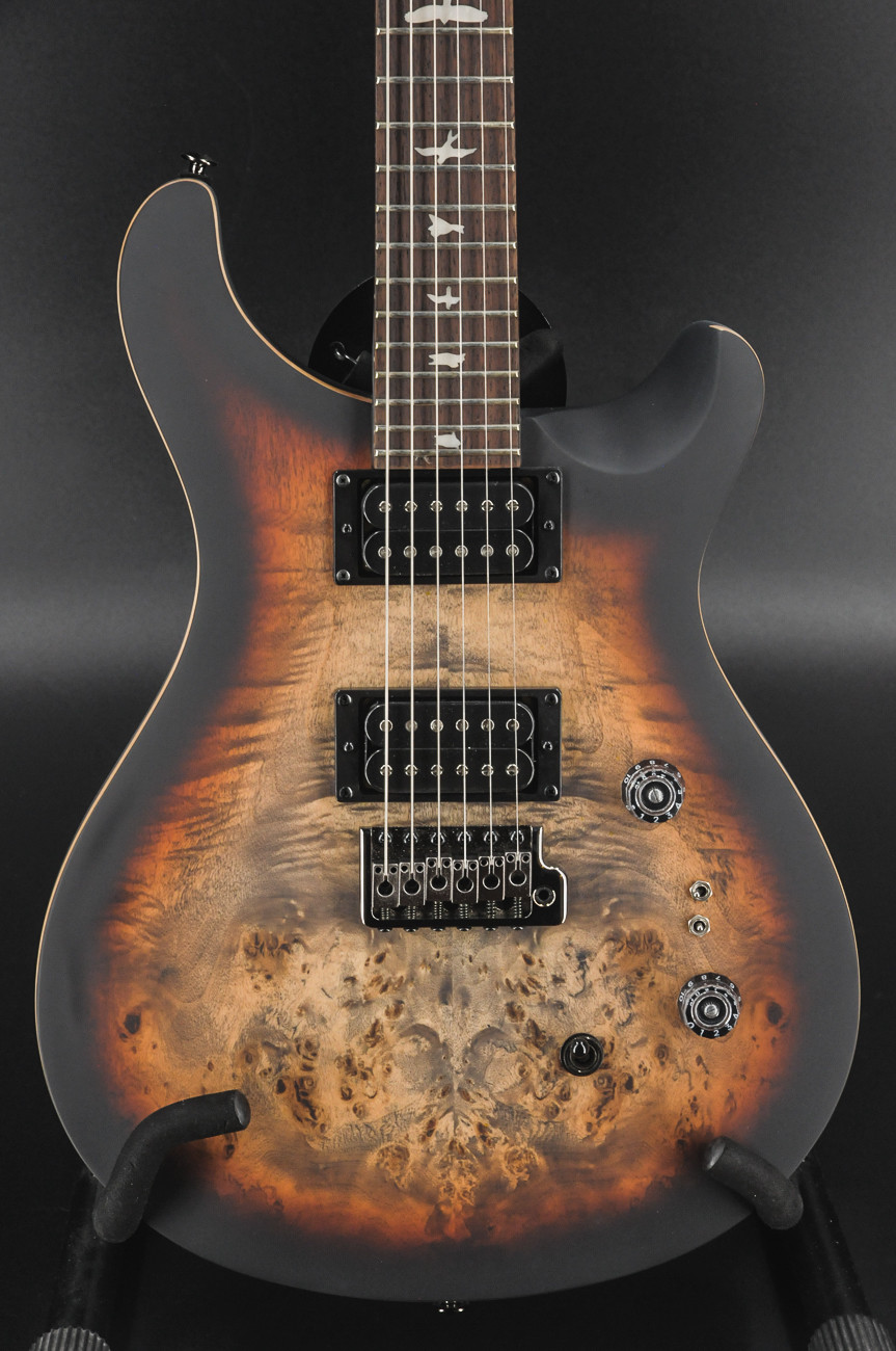 PRS SE Custom 24-08 Poplar Burl Limited Edition - Charcoal Cherry Midnight Burst #6653