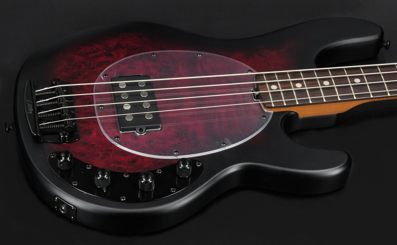 Ernie Ball Music Man Sterling Stingray Ray34PB Dark Scarlet Burst Satin #2305