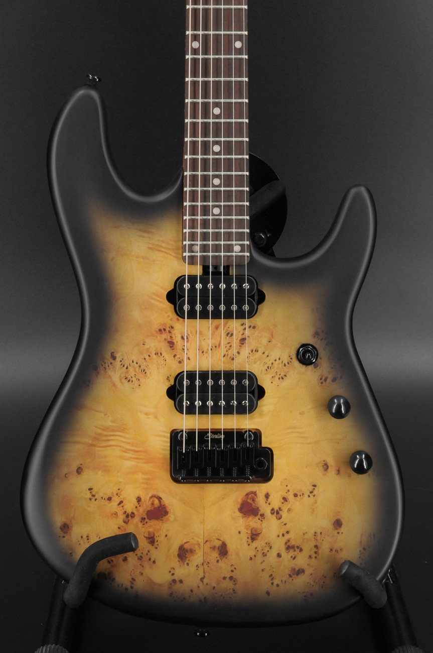 Ernie Ball Music Man Sterling - Jason Richardson Richardson6 - Natural Poplar Burl Burst #4355