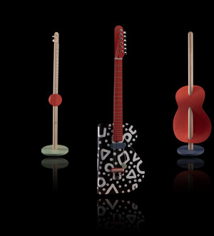  Verso Art Piece Trio - Cosmo, Two Stringed Stick Guitar with Pickup, Sculpture  
